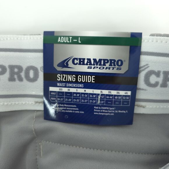 Champro Baseball Pants Adult Large Gray Open Bottom New - Picture 6 of 9